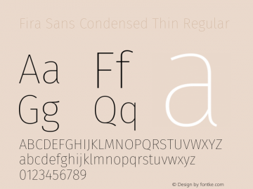 Fira Sans Condensed Thin Regular Version 4.203图片样张