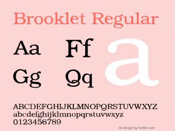 Brooklet Regular 0.0 Font Sample