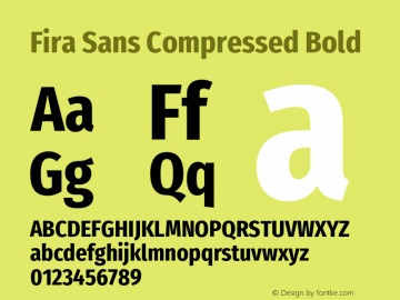 Fira Sans Compressed Bold Version 4.203图片样张