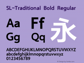 SL-Traditional Bold Regular Version 2.0图片样张