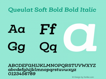 Queulat Soft Bold Bold Italic Version 1.000;PS 001.000;hotconv 1.0.88;makeotf.lib2.5.64775图片样张
