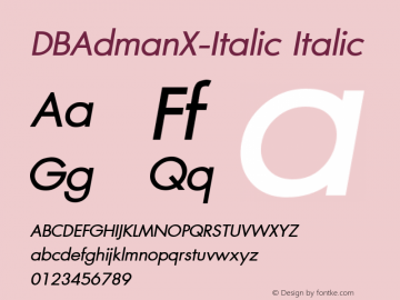 DBAdmanX-Italic Italic Version 3.200图片样张