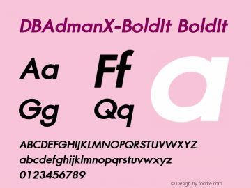 DBAdmanX-BoldIt BoldIt Version 3.200 Font Sample
