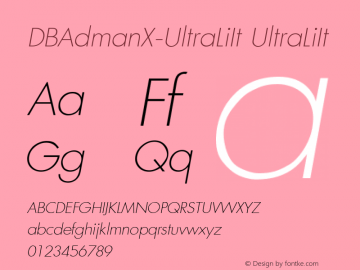 DBAdmanX-UltraLiIt UltraLiIt Version 3.200 Font Sample