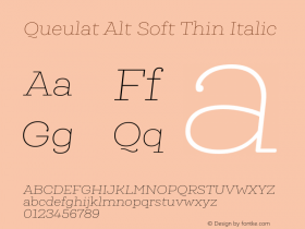 Queulat Alt Soft Thin Italic Version 1.000;PS 001.000;hotconv 1.0.88;makeotf.lib2.5.64775 Font Sample