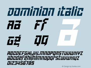 Dominion Italic Version 001.001 Font Sample