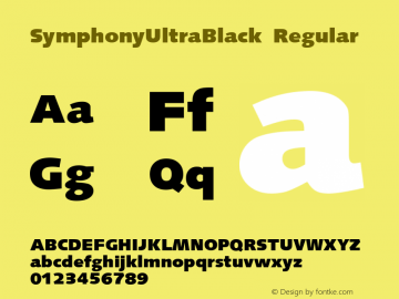 SymphonyUltraBlack Regular Version 1.0 Font Sample