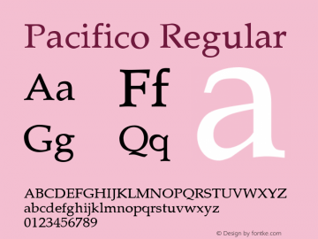 Pacifico Regular 0.0 Font Sample