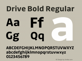 Drive Bold Regular Version 1.0 Font Sample