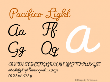 Pacifico Light 2.000 Font Sample