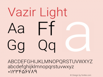 Vazir Light Version 4.4.0 Font Sample