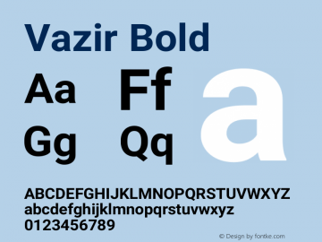 Vazir Bold Version 4.4.0 Font Sample