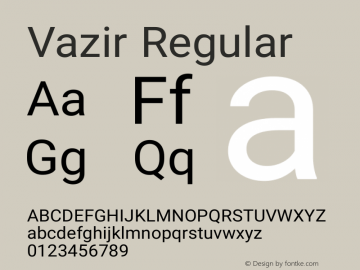 Vazir Regular Version 4.4.0 Font Sample