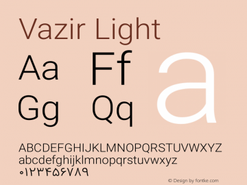 Vazir Light Version 4.4.0 Font Sample