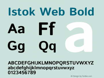 Istok Web Bold Version 2.000;PS 002.000;hotconv 1.0.88;makeotf.lib2.5.64775 Font Sample