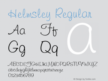 Helmsley Regular W.S.I. Int'l v1.1 for GSP: 6/20/95 Font Sample