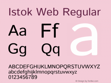 Istok Web Regular Version 2.000;PS 002.000;hotconv 1.0.88;makeotf.lib2.5.64775 Font Sample