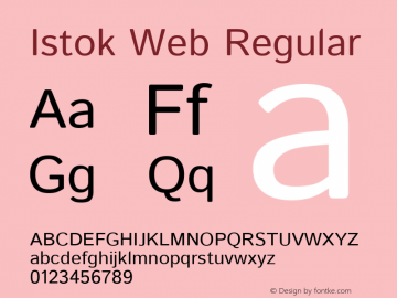 Istok Web Regular Version 1.0.3 Font Sample