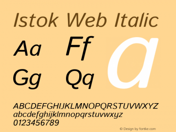 Istok Web Italic Version 1.0.3 Font Sample