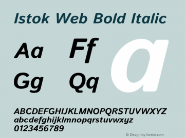 Istok Web Bold Italic Version 1.0.3 Font Sample