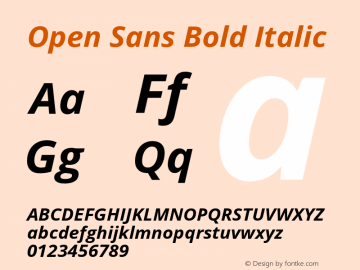 Open Sans Bold Italic Version 1.10图片样张