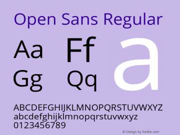 Open Sans Regular Version 1.10 Font Sample