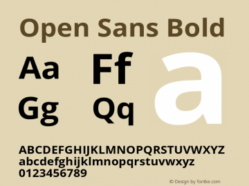 Open Sans Bold Version 1.10 Font Sample