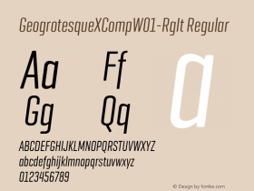 GeogrotesqueXCompW01-RgIt Regular Version 1.00 Font Sample