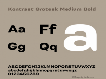 Kontrast Grotesk Medium Bold Version 1.000图片样张
