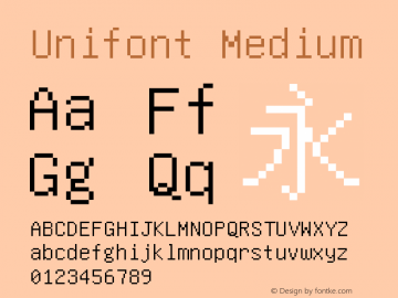 Unifont Medium Version 9.0.03 Font Sample