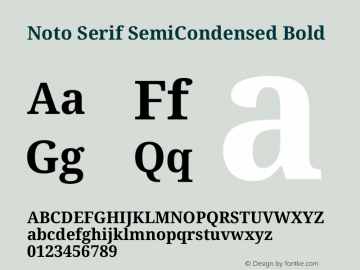 Noto Serif SemiCondensed Bold Version 1.002 Font Sample