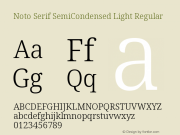Noto Serif SemiCondensed Light Regular Version 1.002图片样张