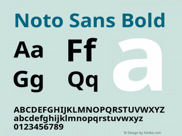 Noto Sans Bold Version 1.06 Font Sample