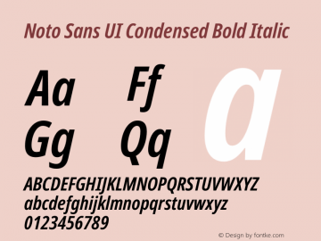 Noto Sans UI Condensed Bold Italic Version 1.901图片样张