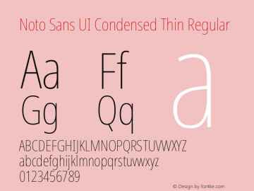 Noto Sans UI Condensed Thin Regular Version 1.901图片样张