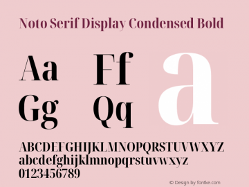 Noto Serif Display Condensed Bold Version 1.900 Font Sample