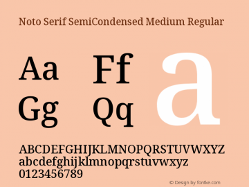 Noto Serif SemiCondensed Medium Regular Version 1.002图片样张