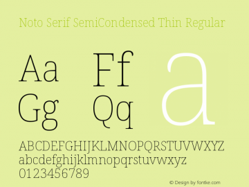 Noto Serif SemiCondensed Thin Regular Version 1.002图片样张