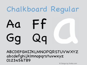 Chalkboard Regular 4.1d3e1 Font Sample