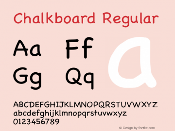 Chalkboard Regular 6.0d2e2 Font Sample