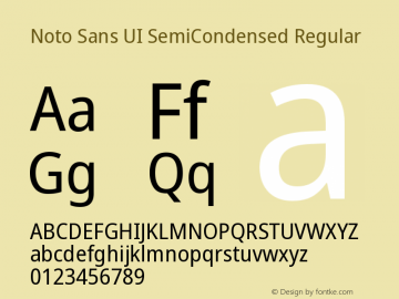 Noto Sans UI SemiCondensed Regular 1.001 Font Sample