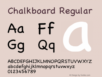 Chalkboard Regular 5.0d3e1 Font Sample