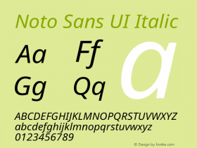 Noto Sans UI Italic Version 1.901 Font Sample