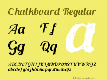 Chalkboard Regular Version 1.00 February 24, 2015, initial release Font Sample