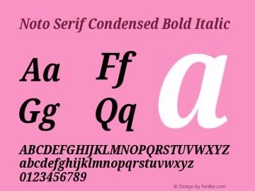 Noto Serif Condensed Bold Italic 1.001图片样张