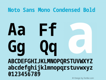 Noto Sans Mono Condensed Bold Version 1.900 Font Sample