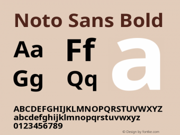 Noto Sans Bold Version 1.06 uh Font Sample
