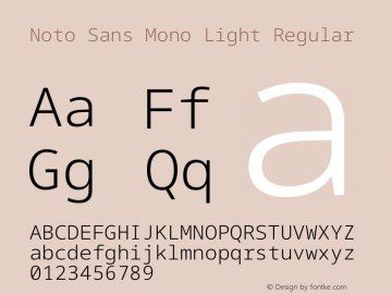 Noto Sans Mono Light Regular Version 1.900 Font Sample