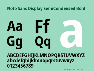 Noto Sans Display SemiCondensed Bold Version 1.900 Font Sample