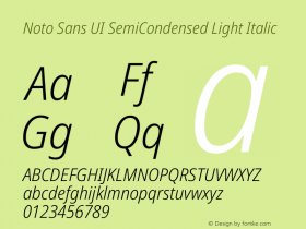 Noto Sans UI SemiCondensed Light Italic Version 1.901图片样张